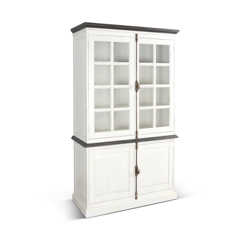 Sunny Designs Carriage House Mahogany Solids and Veneers Buffet in White