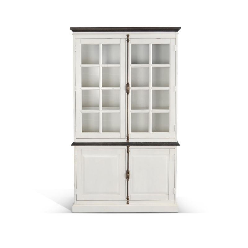 Sunny Designs Carriage House Mahogany Solids and Veneers Buffet in White