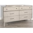 Sunny Designs American Modern Solid Wood 6-Drawers Bedroom Dresser in Gray
