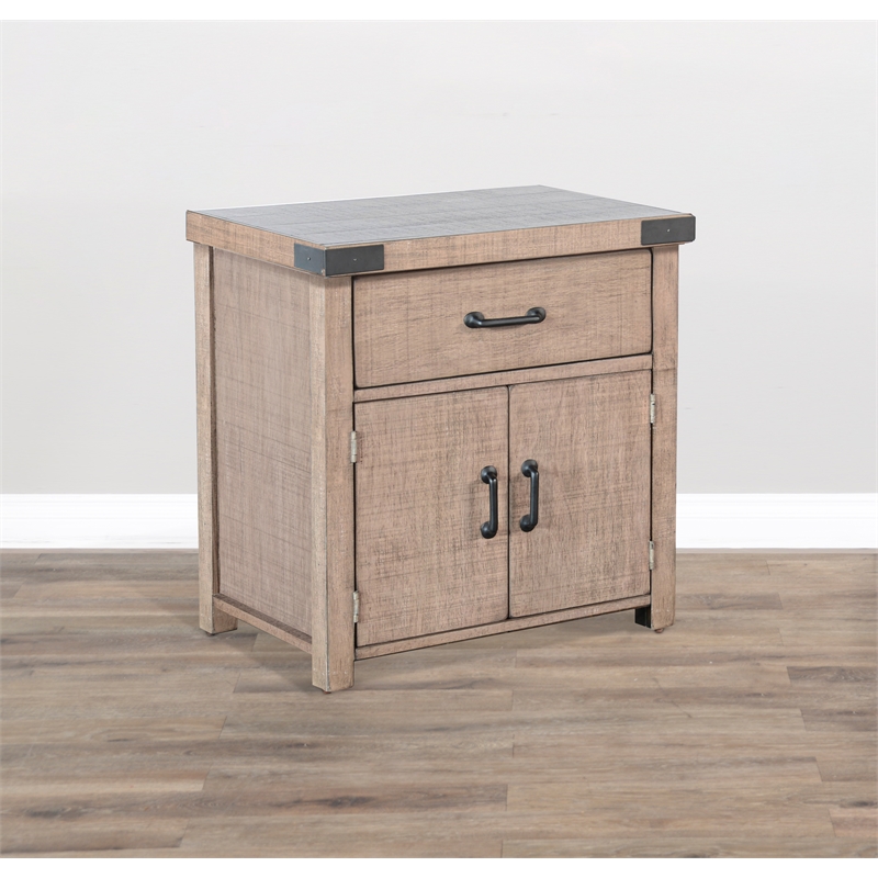 Sunny Designs Desert Rock Modern Mahogany Wood Nightstand in Light Brown