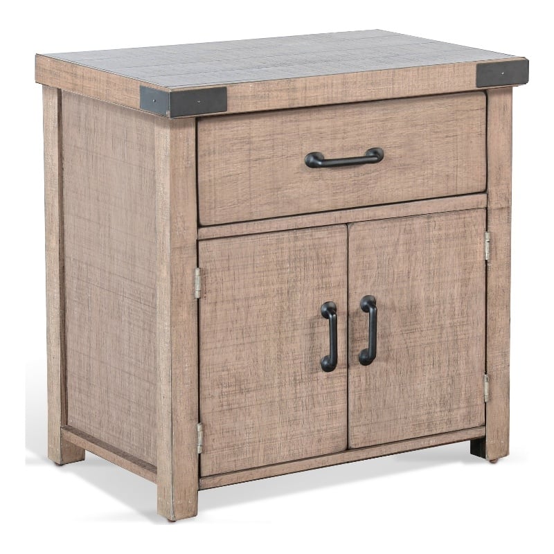 Sunny Designs Desert Rock Modern Mahogany Wood Nightstand in Light Brown