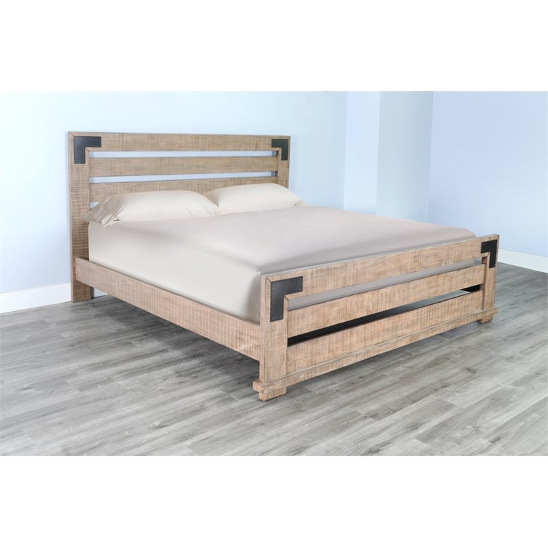 Sunny Designs Desert Rock Modern Mahogany Wood Queen Bed in Light Brown