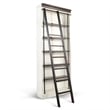 Sunny Designs Carriage House Wood and Metal Bookcase with Ladder in Off White
