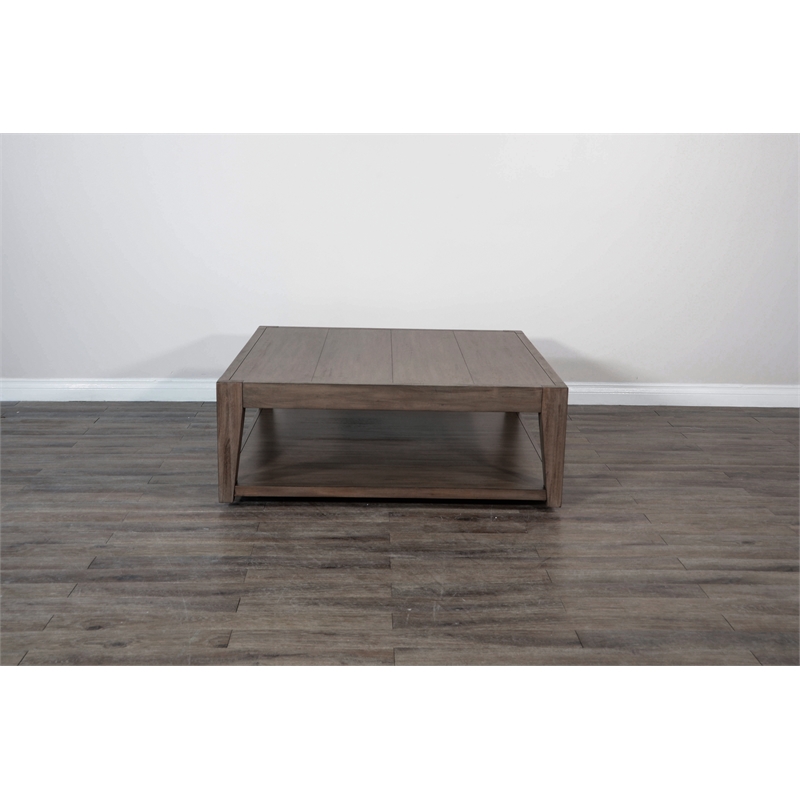 Sunny Designs Doe Valley Mahogany Wood Coffee Table with Casters in Light Brown