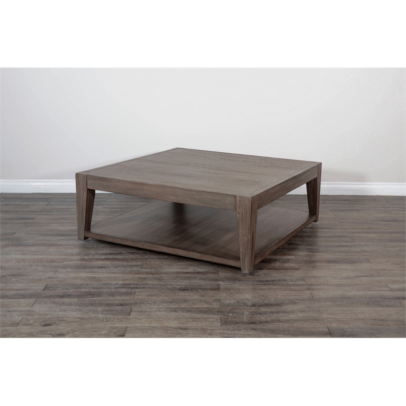 Sunny Designs Doe Valley Mahogany Wood Coffee Table with Casters in Light Brown