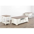 Sunny Designs Pasadena Farmhouse Mahogany Coffee Table in Off White/Light Brown