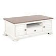 Sunny Designs Pasadena Farmhouse Mahogany Coffee Table in Off White/Light Brown