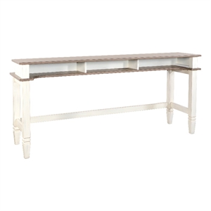sunny designs pasadena farmhouse mahogany console table in off white/light brown