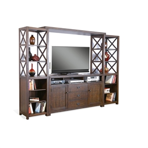 Sunny Designs Homestead 66&quot Traditional Mahogany TV Console in Tobacco Leaf