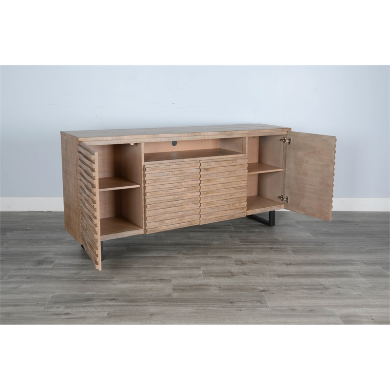 Sunny Designs Vivian Modern Mahogany Media Console Server in Light Brown