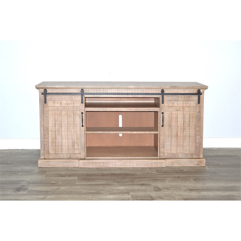 Sunny Designs Vivian Mahogany TV Console with Fireplace Option in Light Brown