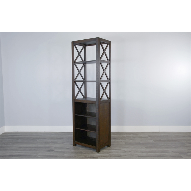 Sunny Designs Homestead Mahogany Wood Left Entertainment Pier in Tobacco Leaf