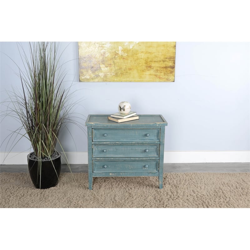 Sunny Designs Marina Green Sea Grass Wood End Table