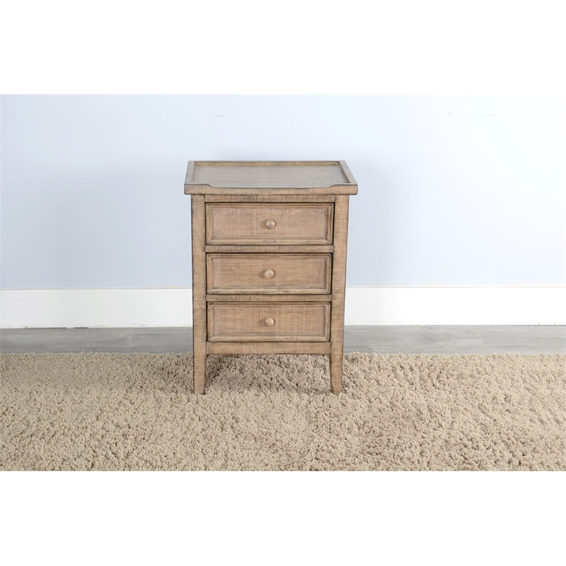 Sunny Designs Marina Nutmeg Beach Pebble Wood End Table