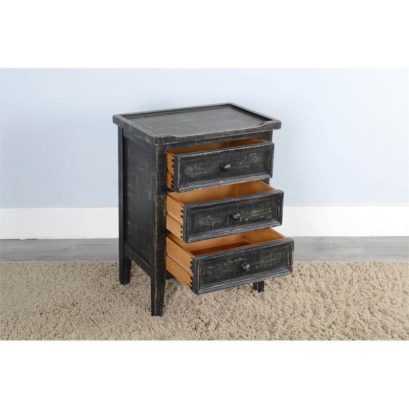 Sunny Designs Marina Black Sand Wood End Table