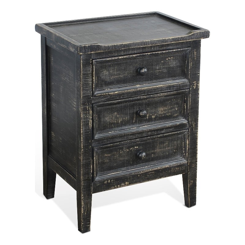 Sunny Designs Marina Black Sand Wood End Table