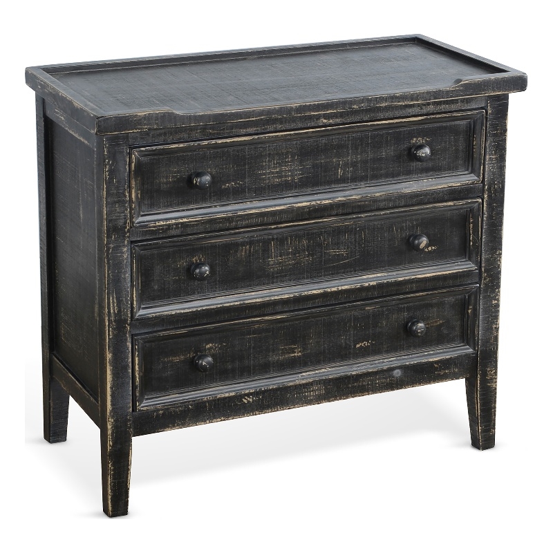 Sunny Designs Marina Black Sand Wood End Table