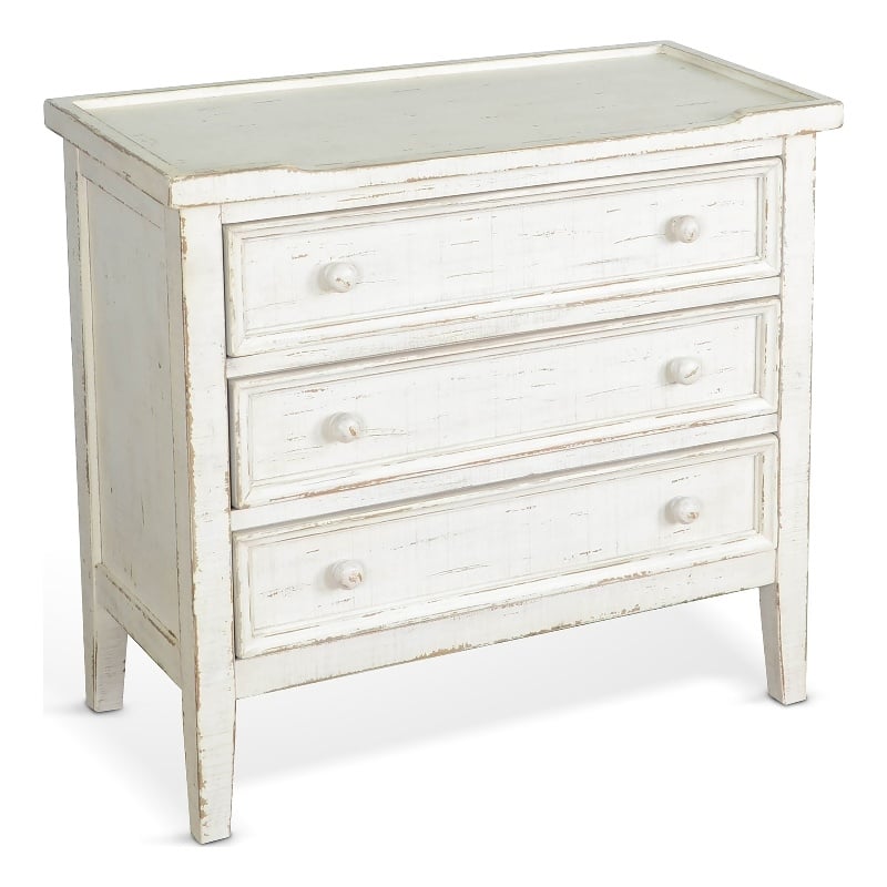 Sunny Designs Marina White Sand Wood End Table