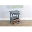 Sunny Designs Marina Ocean Blue Wood Side Table