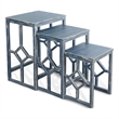 Sunny Designs Marina Ocean Blue Solid Wood and Veneers Nesting Table