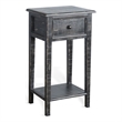 Sunny Designs Marina Wood Black Sand Side Table with Drawer