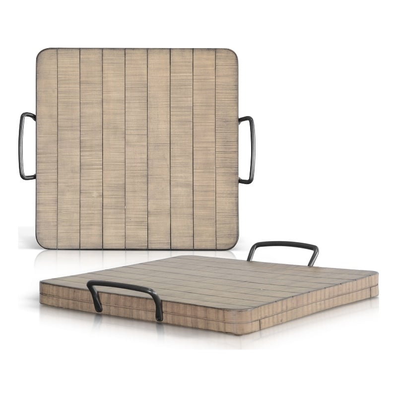 Sunny Designs Marina Beach Pebble Wood Ottoman Tray