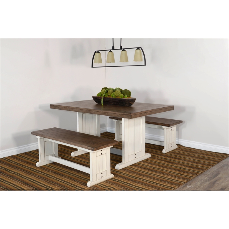 Sunny Designs Pasadena Farmhouse Wood Dining Bench