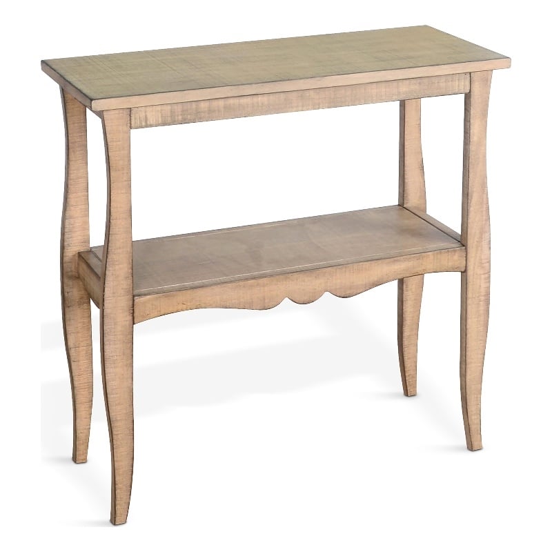 Sunny Designs Marina Oak Beach Pebble Solid Wood and Veneers Side Table