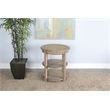 Sunny Designs Marina Oak Beach Pebble Solid Wood and Veneers Side Table