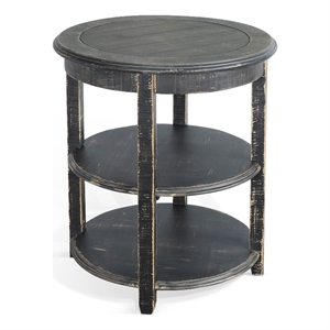 Sunny Designs Marina Black Sand Wood and Veneers Side Table