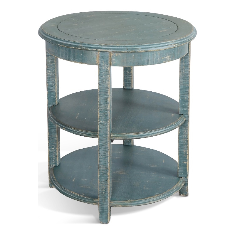 Sunny Designs Marina Green Sea Grass Solid Wood and Veneers Side Table