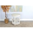 Sunny Designs Marina White Sand Solid Wood and Veneers Side Table