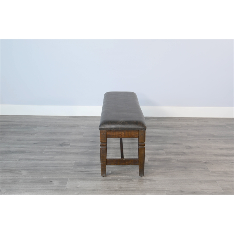 Sunny Designs Homestead Tobacco Leaf Dining Bench with Cushion