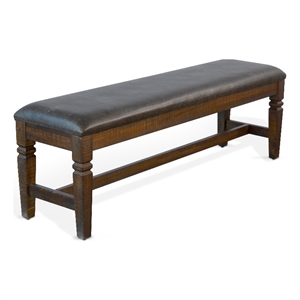 Sunny Designs Homestead Tobacco Leaf Dining Bench with Cushion
