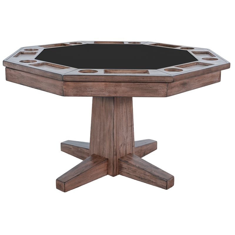 Doe Valley Reversible Wood Game and Dining Poker Table in Buckskin Natural