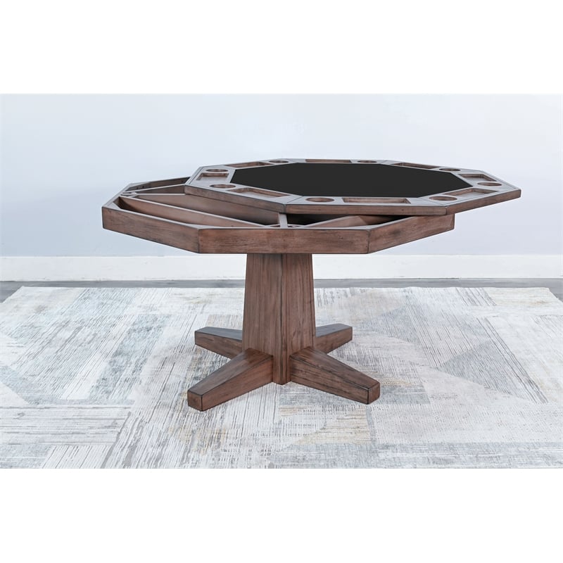 Doe Valley Reversible Wood Game and Dining Poker Table in Buckskin Natural