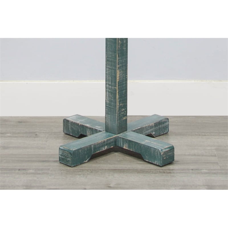 Sunny Designs Traditional Solid Wood Hat Rack with 8-Prong Hooks in Green