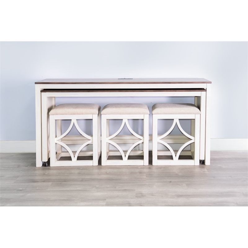 Pasadena 5-Piece Nesting Console Table with Stools