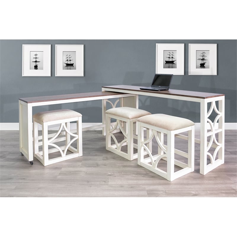 Pasadena 5-Piece Nesting Console Table with Stools