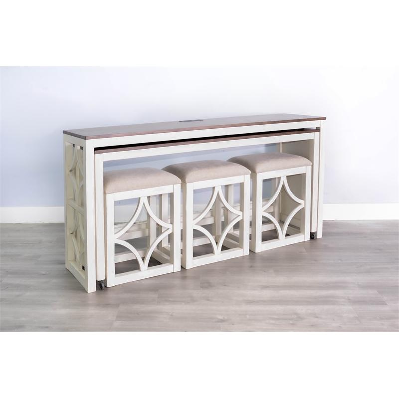 Pasadena 5-Piece Nesting Console Table with Stools