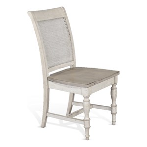 Sunny Designs Caneback Grey Wood Seat Dining Chair