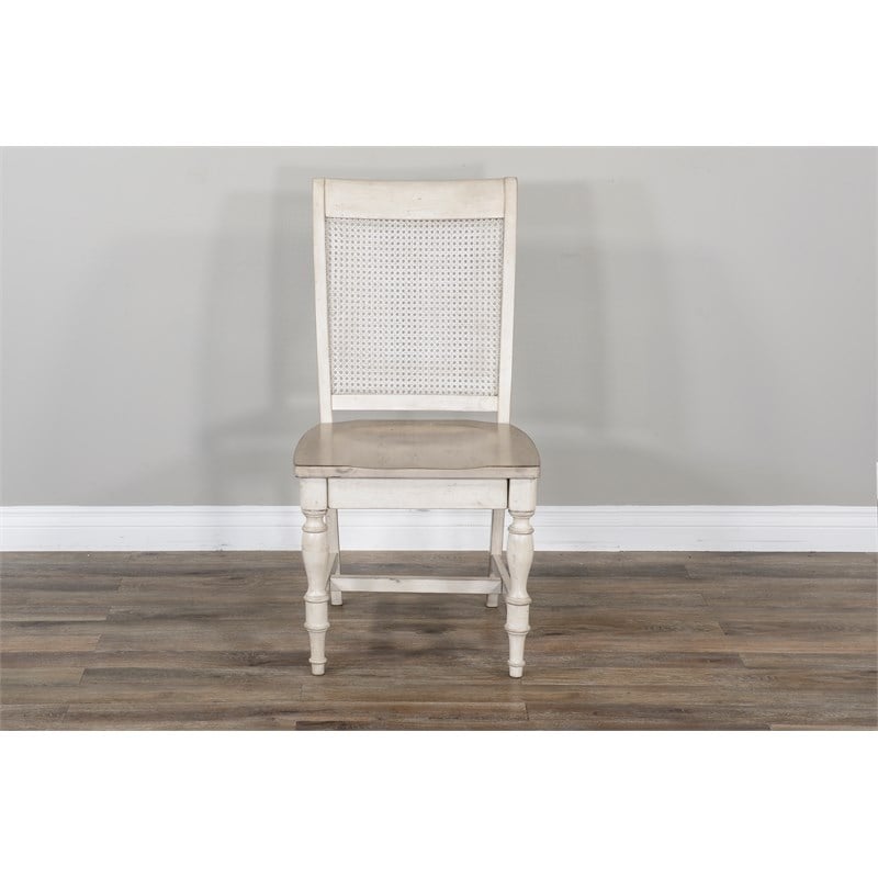 Sunny Designs Caneback Grey Wood Seat Dining Chair