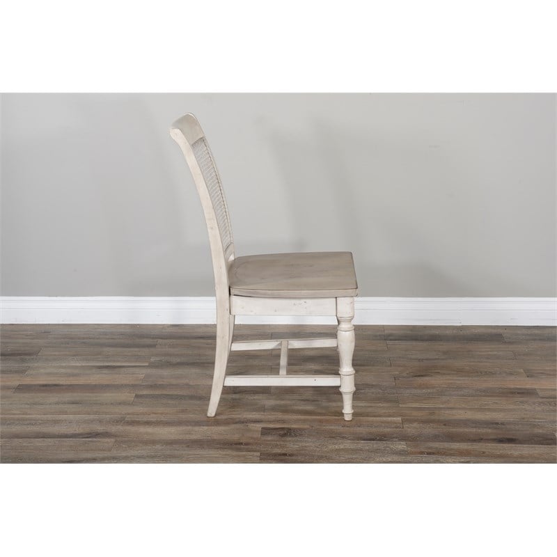 Sunny Designs Caneback Grey Wood Seat Dining Chair