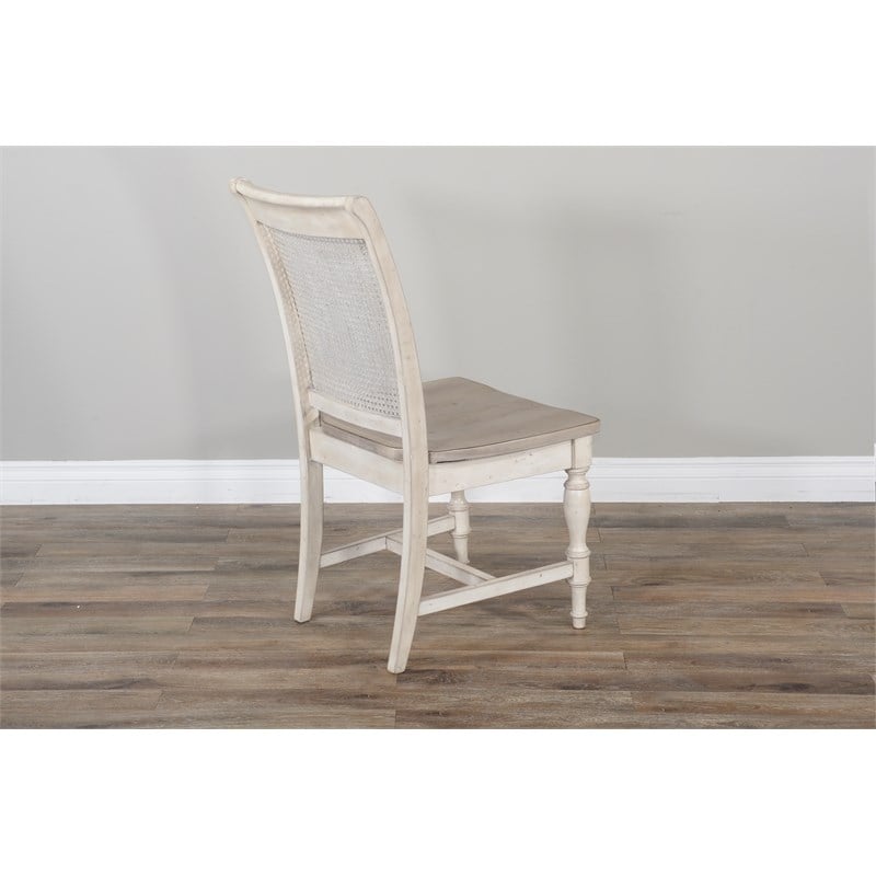 Sunny Designs Caneback Grey Wood Seat Dining Chair