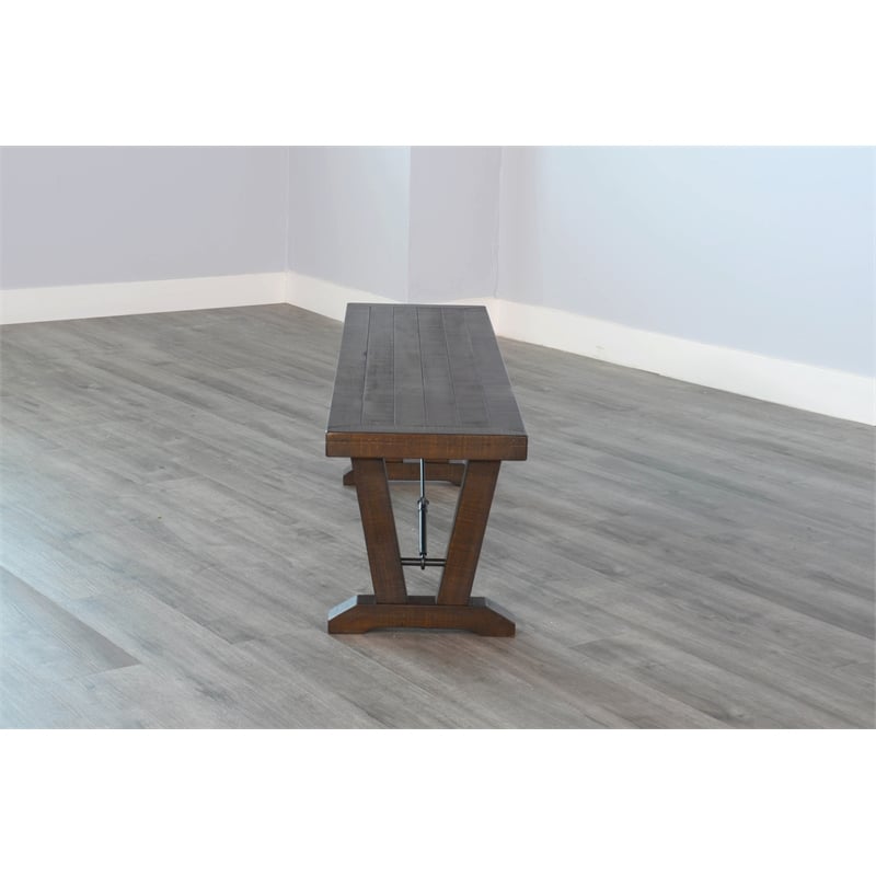 Sunny Designs Tobacco Leaf Wood Dining Bench with Turnbuckles