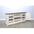 Sunny Designs Pasadena Solid Wood & Marble TV Console in Natural/Off White