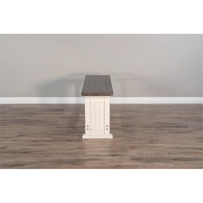 Sunny Designs Solid Wood Dining Bench in Brown/White