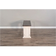 Sunny Designs Solid Wood Dining Bench in Brown/White