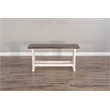 Sunny Designs Solid Wood Dining Bench in Brown/White