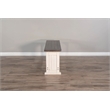 Sunny Designs Solid Wood Dining Bench in Brown/White